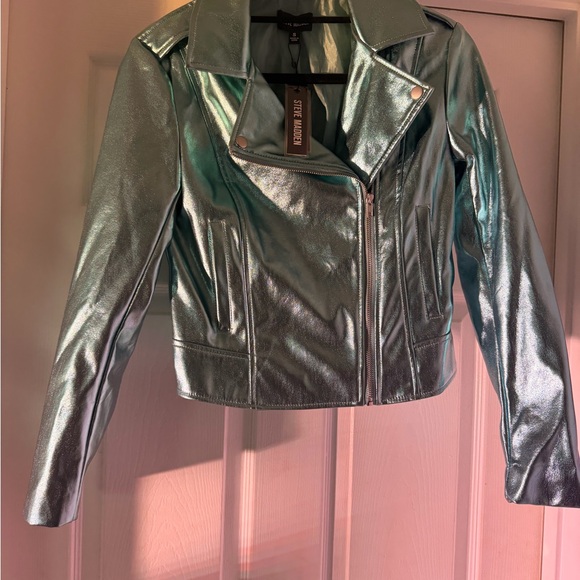 Steve Madden Metallic Moto Women's Jacket - Picture 7 of 14